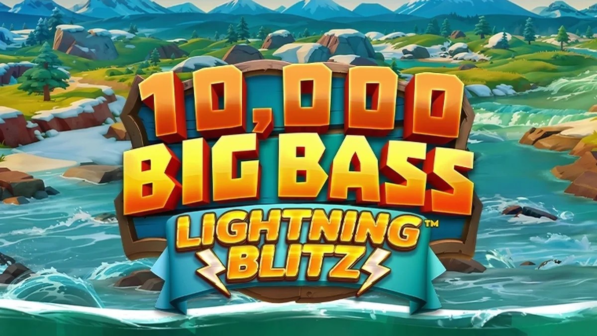 Tampilan layar utama permainan slot 10,000 Big Bass Lightning Blitz