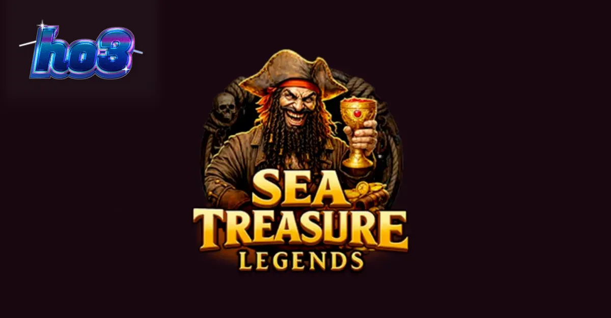 Tampilan visual slot Sea Treasures Legend dengan tema bajak laut dan kapal di tengah laut.